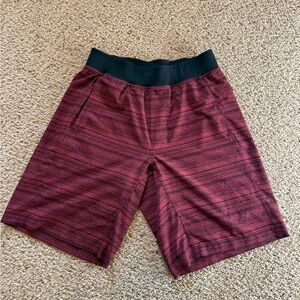 Casual Red and Black Patterned Shorts
